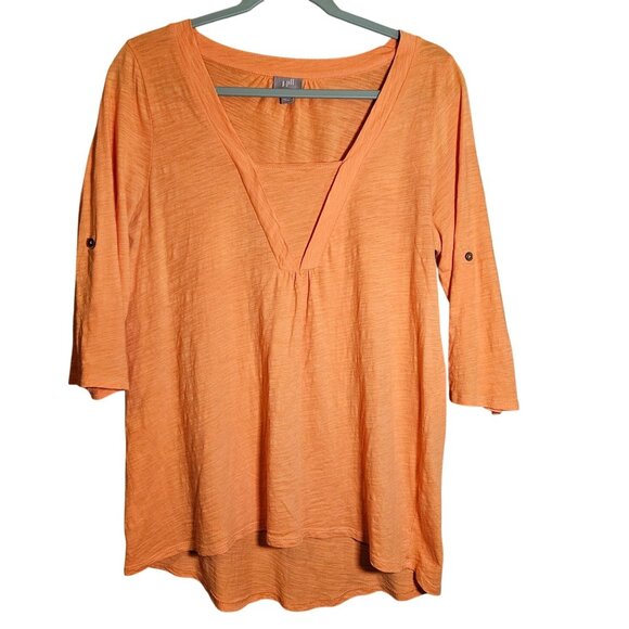 J. Jill Woman Orange Tunic Top Size Medium Casual Comfort Resortwear Minimalist - Picture 2 of 12